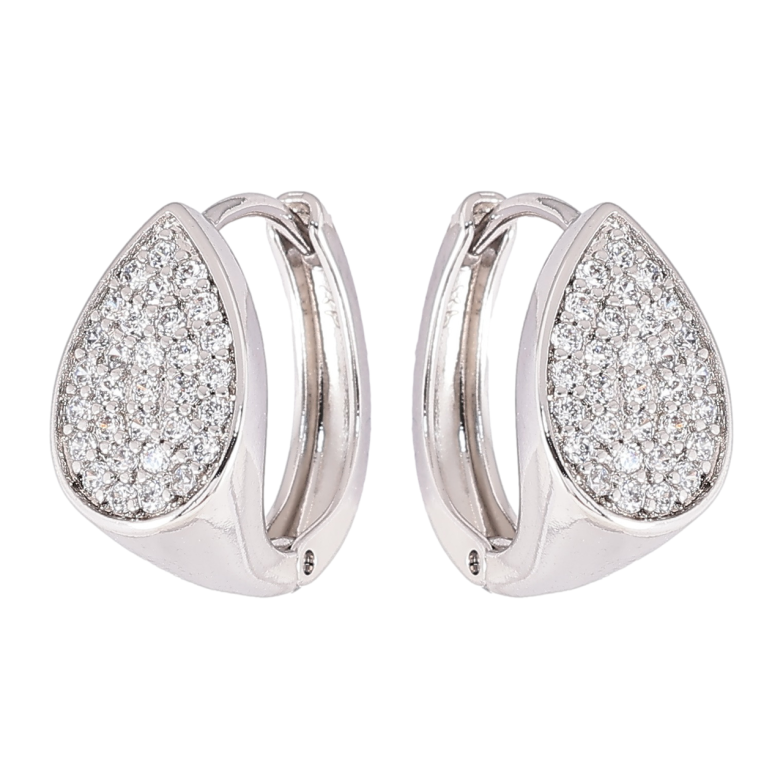 Сережки Xuping Родій колечка «Крапельки з інкрустацією цирконієм» фото №4 Сережки Xuping Родій колечка «Крапельки з інкрустацією цирконієм» фото №4