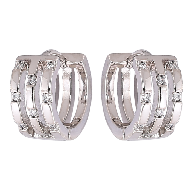 Серьги Xuping Родий колечки Узор с вставками циркония фото №20 Серьги Xuping Родий колечки Узор с вставками циркония фото №20