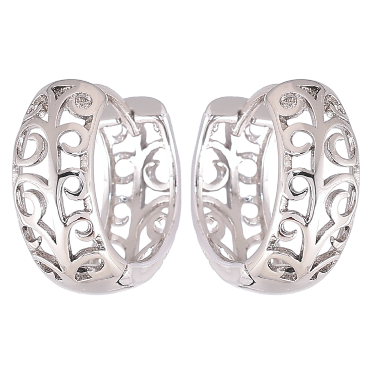 Серьги Xuping Родий колечки Резной вензельный орнамент фото №21 Серьги Xuping Родий колечки Резной вензельный орнамент фото №21