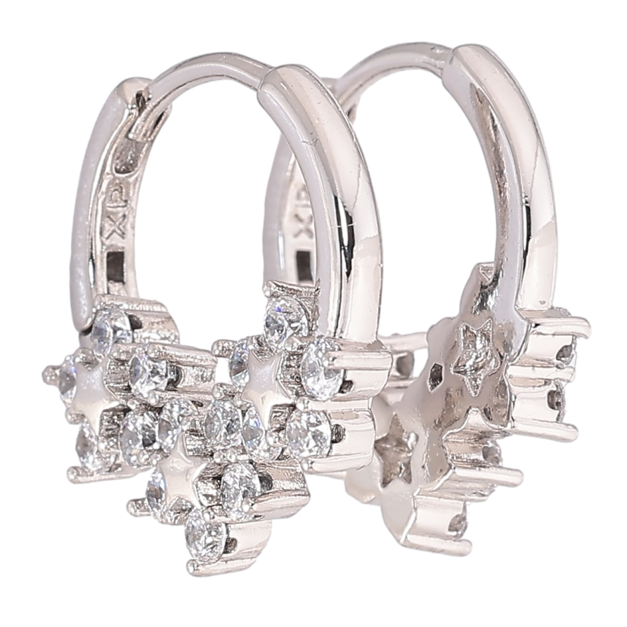 Сережки Xuping Родій колечка «Бічний візерунок з цирконієм» фото №1