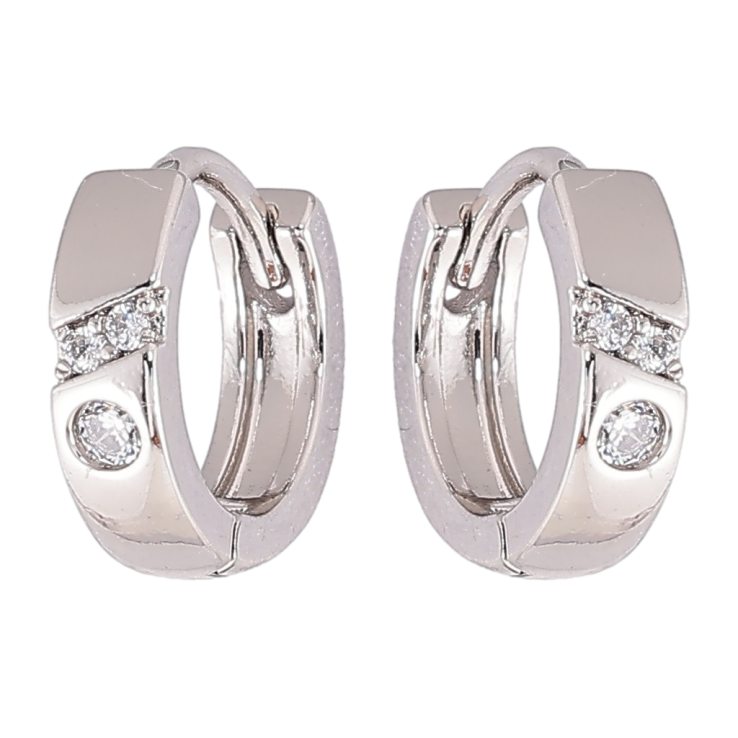 Серьги Xuping Родий колечки Узор с цирконием фото №16 Серьги Xuping Родий колечки Узор с цирконием фото №16