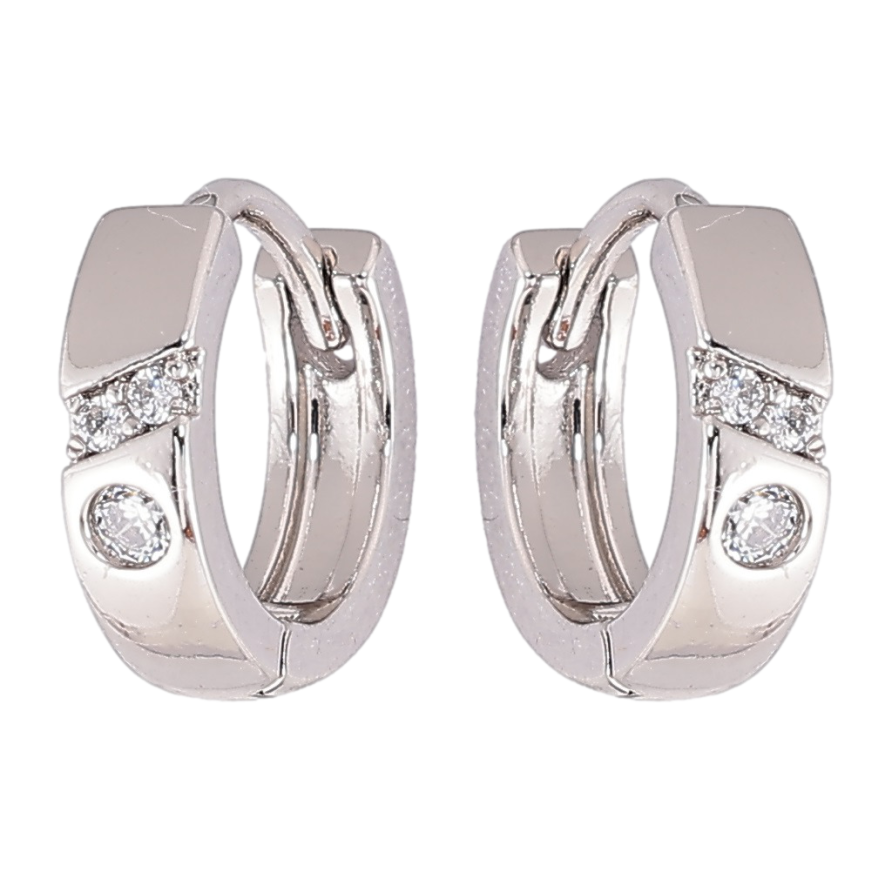 Серьги Xuping Родий колечки Узор с цирконием фото №1 Серьги Xuping Родий колечки Узор с цирконием фото №1