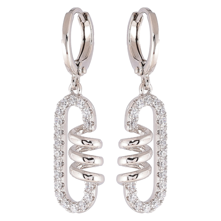 Серьги Xuping Родий подвески на колечках Декоративные подвески с цирконием фото №23