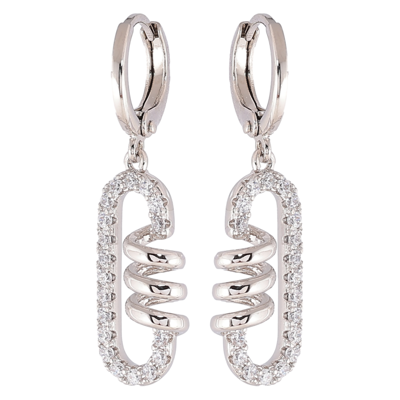 Сережки Xuping Родій підвіски на колечках «Декоративні підвіски з цирконієм» фото №1