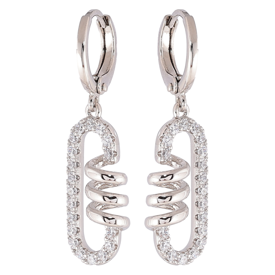 Серьги Xuping Родий подвески на колечках Декоративные подвески с цирконием фото №1