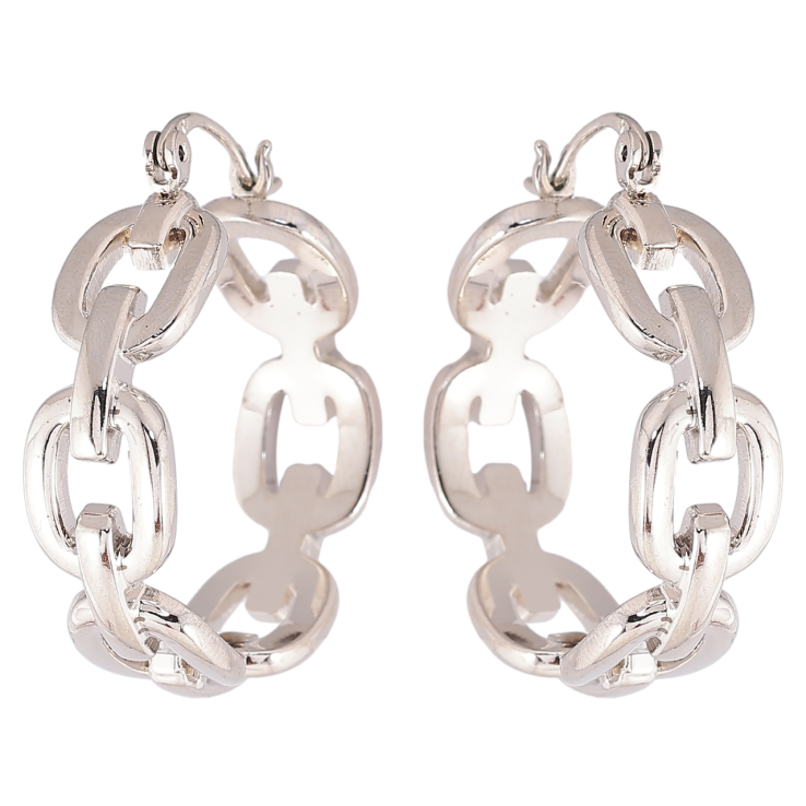 Серьги Xuping Родий замок-булавка Кольца с узором цепочка ø 3см фото №7