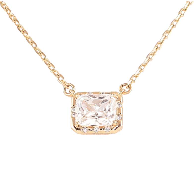 Підвіска на ланцюжку Xuping Позолота 18K «Фіаніт в оправі з цирконієм» довжина 45-50см х 1.5мм фото №2