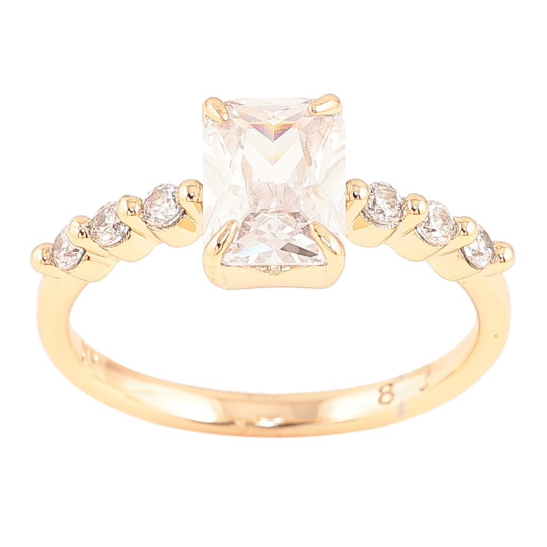 Кольцо Xuping Позолота 18K Фианит на шинке с цирконием фото №1