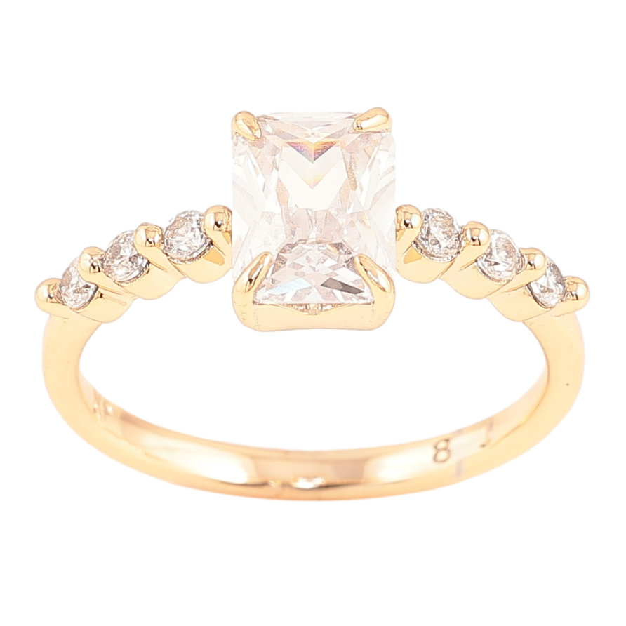 Кольцо Xuping Позолота 18K Фианит на шинке с цирконием фото №1