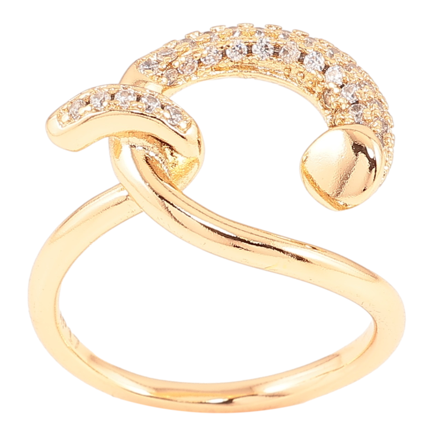 Кольцо Xuping Позолота 18K Декоративная петелька с цирконием фото №1