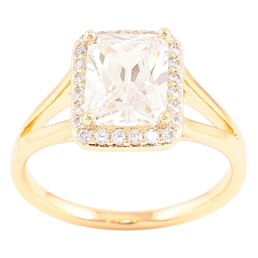 Кольцо Xuping Позолота 18K Фианит в обрамлении циркония фото №1