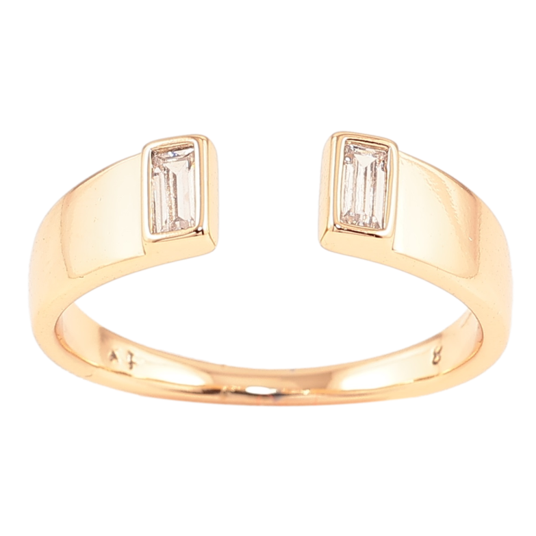 Кольцо Xuping Позолота 18K Узор с двумя кристаллами фото №1