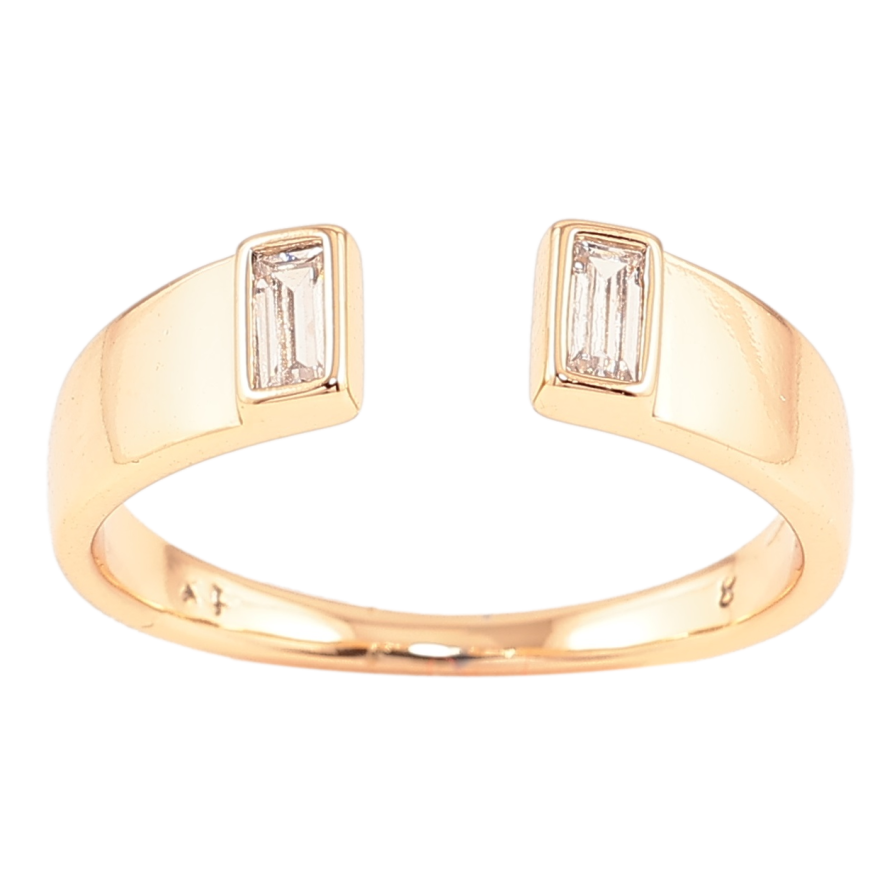 Кольцо Xuping Позолота 18K Узор с двумя кристаллами фото №1