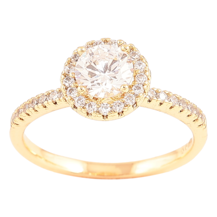 Кольцо Xuping Позолота 18K Фианит в обрамлении циркония фото №18