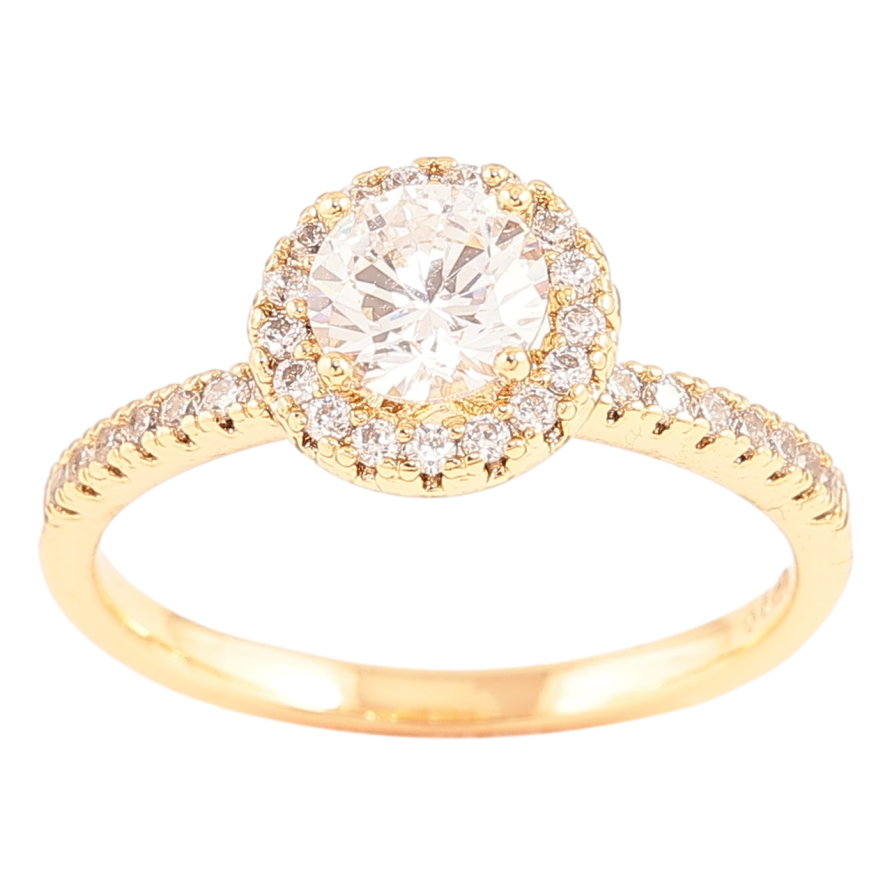 Кольцо Xuping Позолота 18K Фианит в обрамлении циркония фото №1