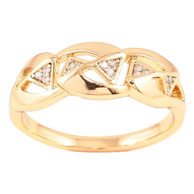 Кольцо Xuping Позолота 18K Резной узор с цирконием фото №19