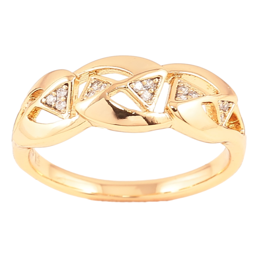 Кольцо Xuping Позолота 18K Резной узор с цирконием фото №1