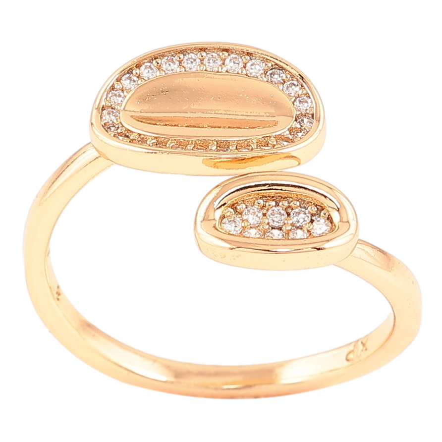 Кольцо Xuping Позолота 18K Овалы с цирконием фото №1 Кольцо Xuping Позолота 18K Овалы с цирконием фото №1