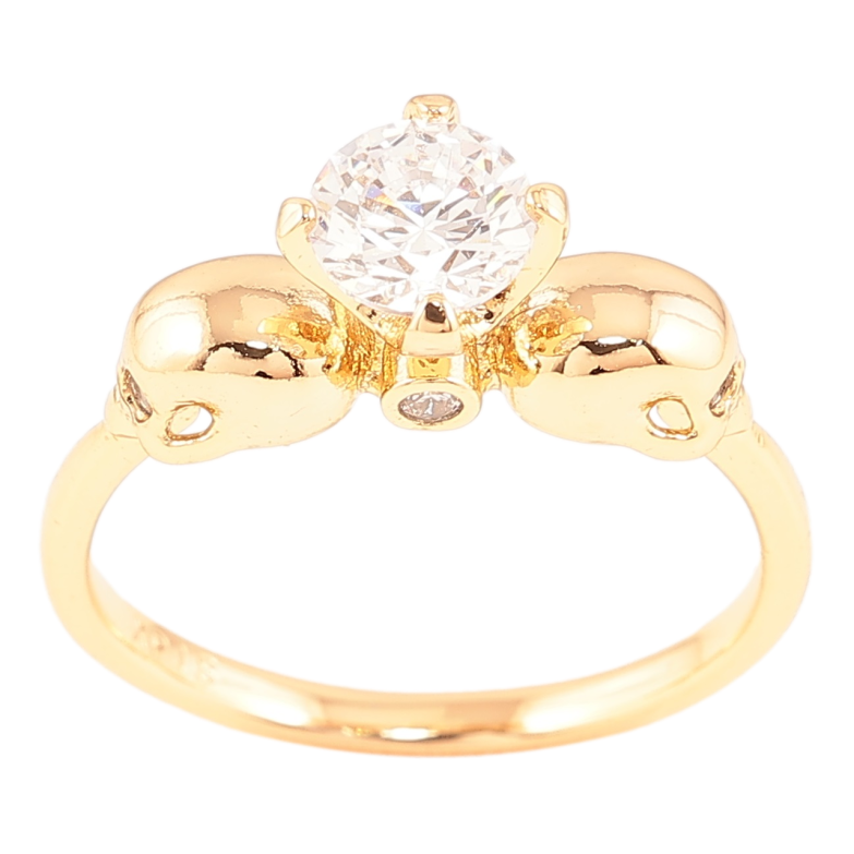 Каблучка Xuping Позолота 18K «Два черепи з фіанітом» фото №3