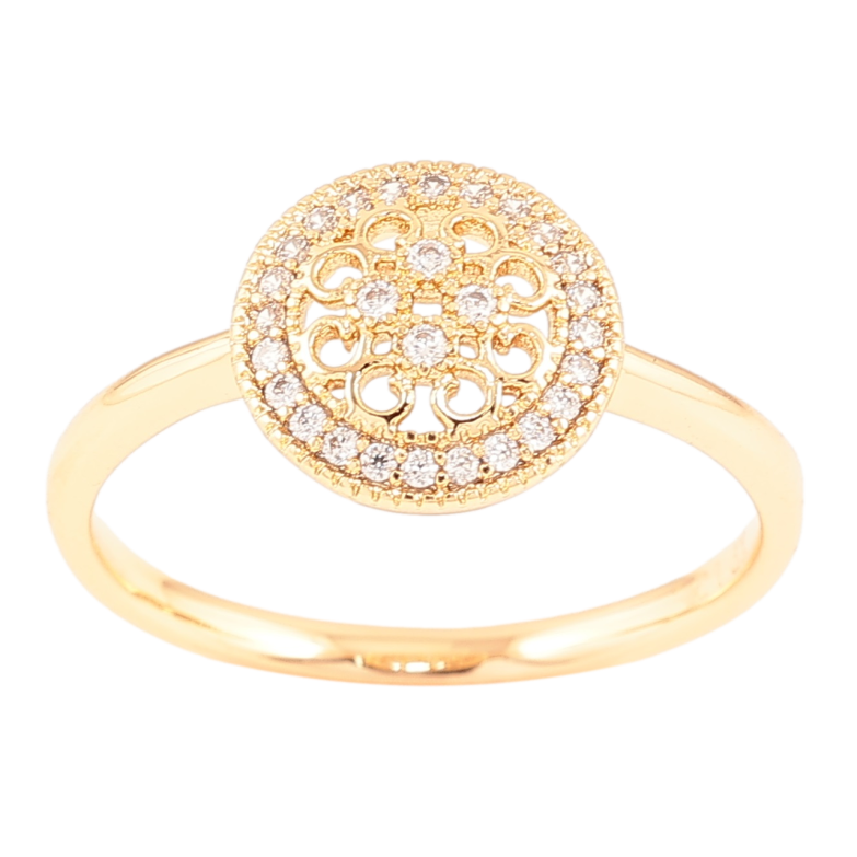 Каблучка Xuping Позолота 18K «Ажурний візерунок з цирконієм» фото №1