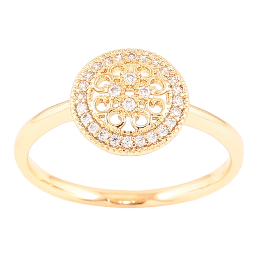 Кольцо Xuping Позолота 18K Ажурный узор с цирконием фото №1