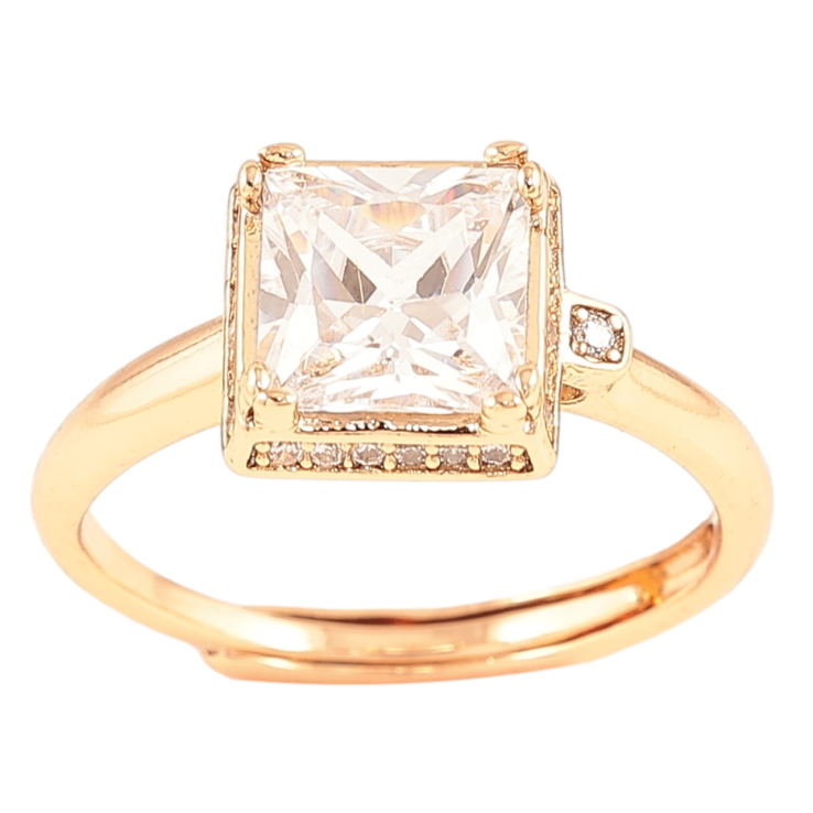 Кольцо Xuping Позолота 18K Фианит в оправе с цирконием фото №7