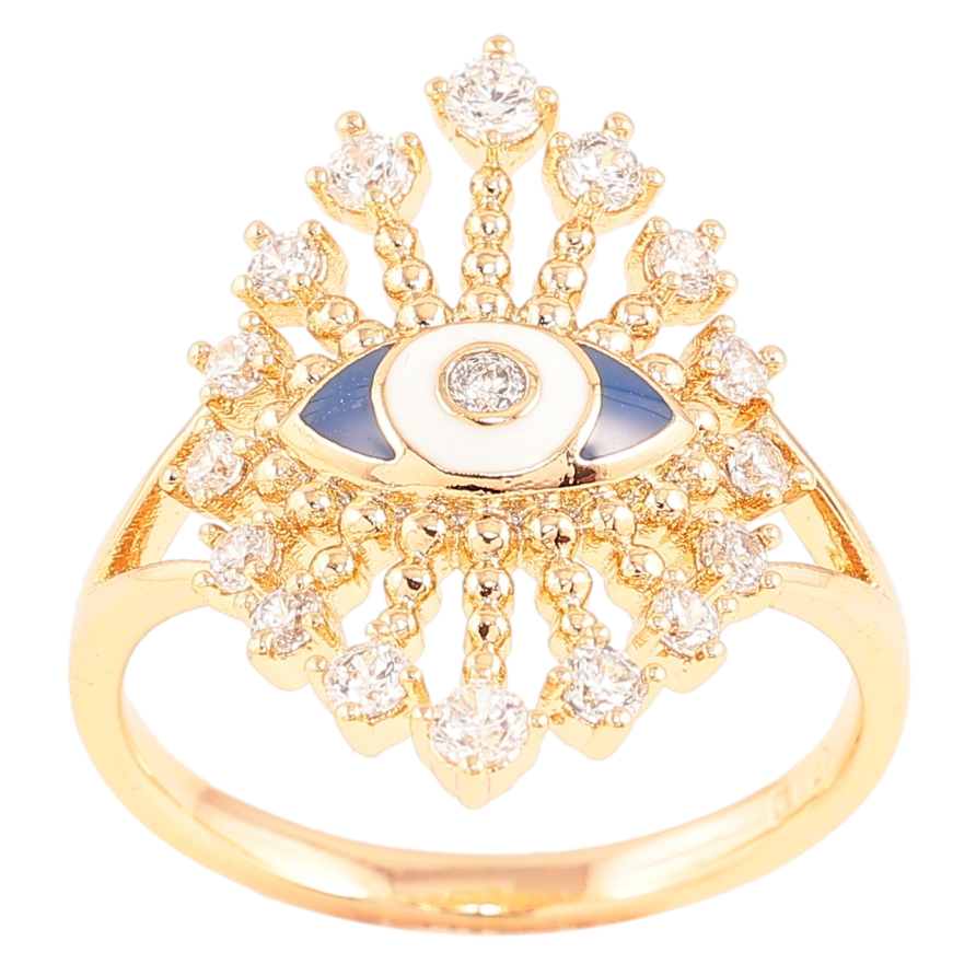 Кольцо Xuping Позолота 18K Глаз с цирконием и эмалью фото №1