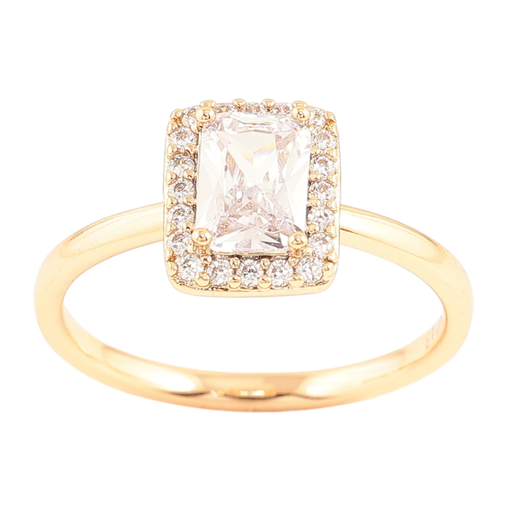 Кольцо Xuping Позолота 18K Фианит в обрамлении циркония фото №18