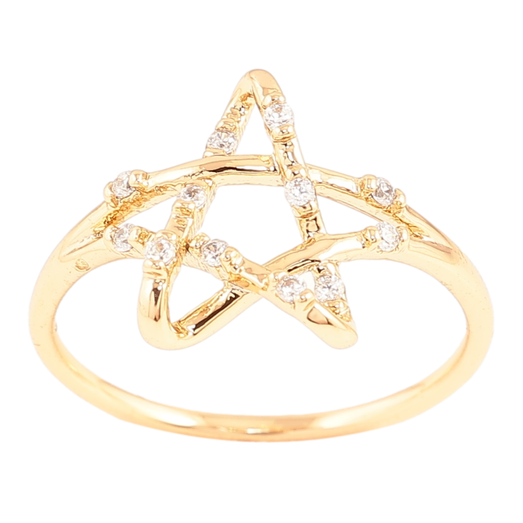 Кольцо Xuping Позолота 18K Звезда с цирконием фото №23