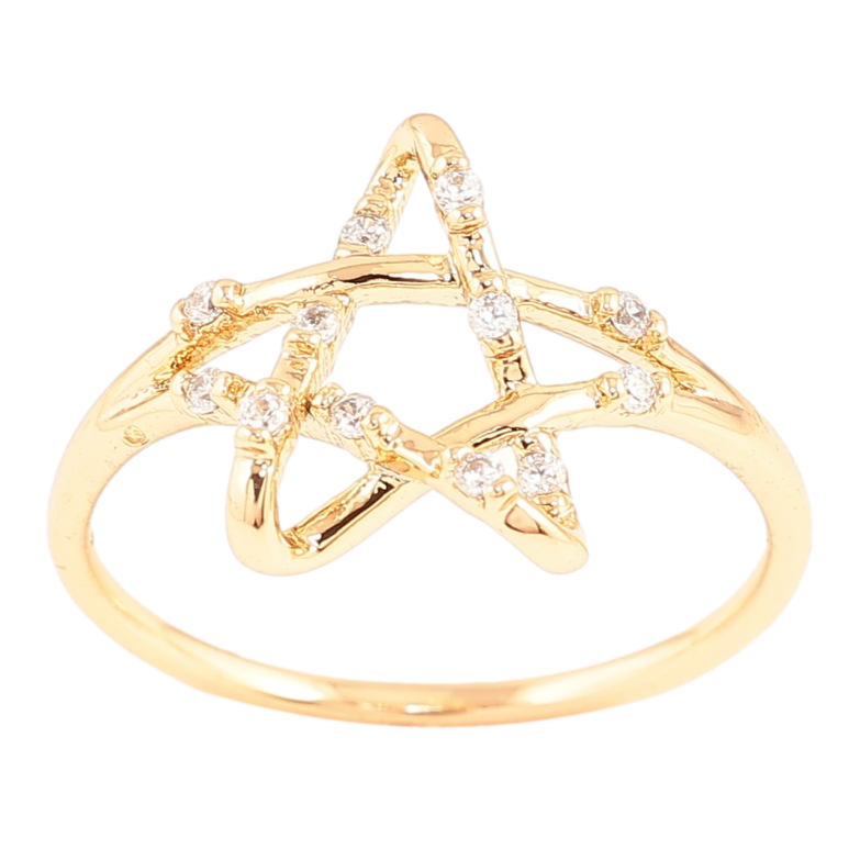 Каблучка Xuping Позолота 18K «Зірка з цирконієм» фото №4