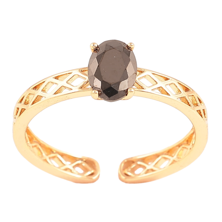 Кольцо Xuping Позолота 18K Резная шинка с черным фианитом фото №20