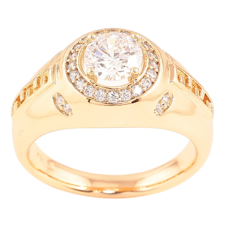 Перстень Xuping Позолота 18K «Візерунок з інкрустацією цирконієм» фото №1