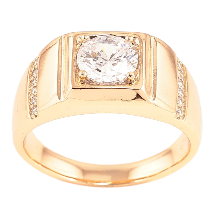 Перстень Xuping Позолота 18K «Візерунок з фіанітом і доріжками цирконію» фото №9 Перстень Xuping Позолота 18K «Візерунок з фіанітом і доріжками цирконію» фото №9