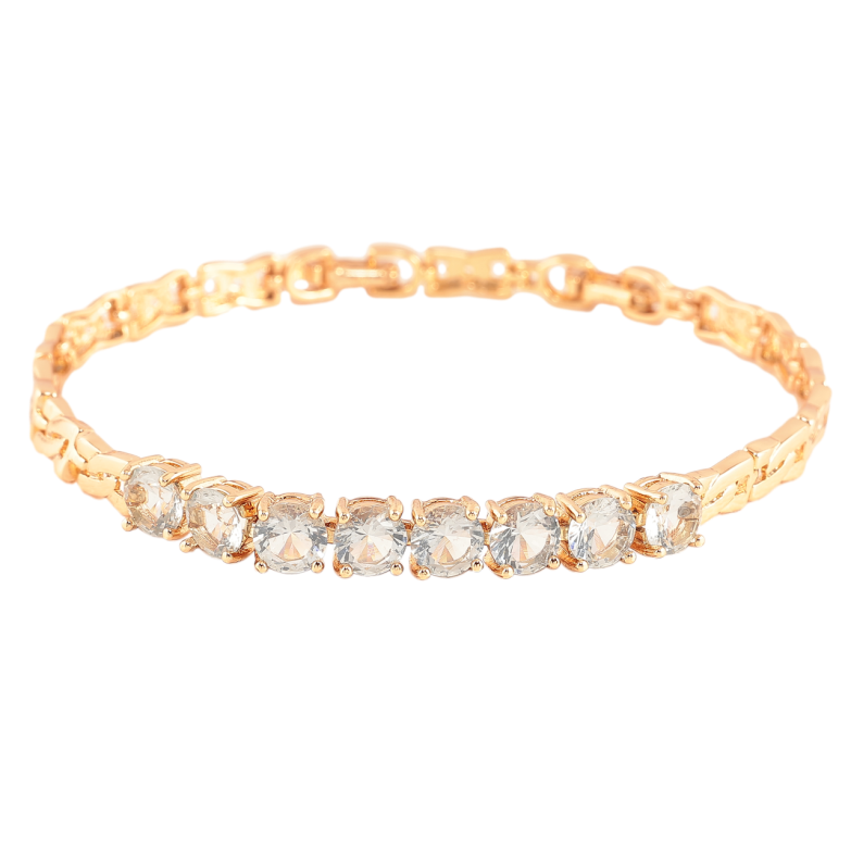 Браслет Xuping Позолота 18K «Доріжка димчастих фіанітів» розмір з доп. замком 18.5,21см х 5мм фото №1