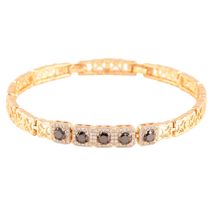 Браслет Xuping Позолота 18K Черные фианиты с цирконием размер с доп. замком 18,20см х 6мм фото №20