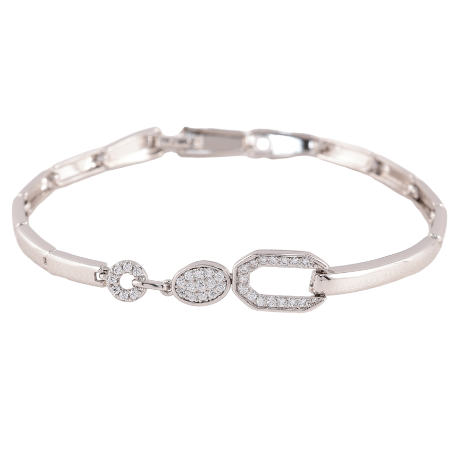 Браслет Xuping Родій «Візерунок з цирконієм» розмір 18.5см х 3мм фото №1