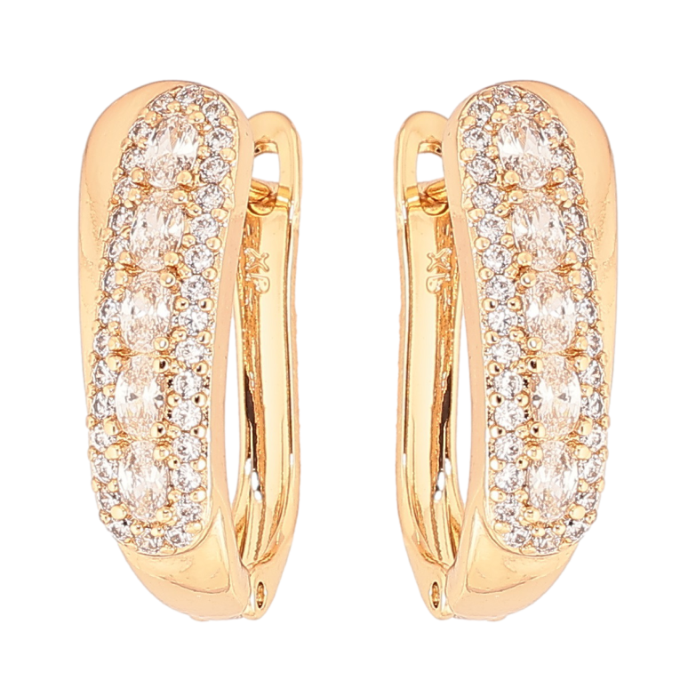 Сережки Xuping Позолота 18K англійський замок «Інкрустація цирконієм» фото №1