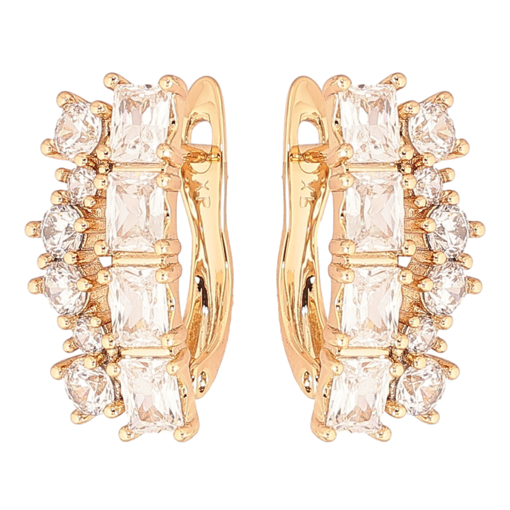 Серьги Xuping Позолота 18K английский замок Инкрустация цирконием фото №6