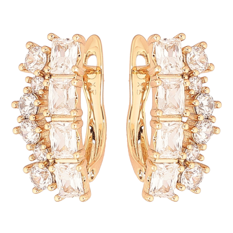 Сережки Xuping Позолота 18K англійський замок «Інкрустація цирконієм» фото №1