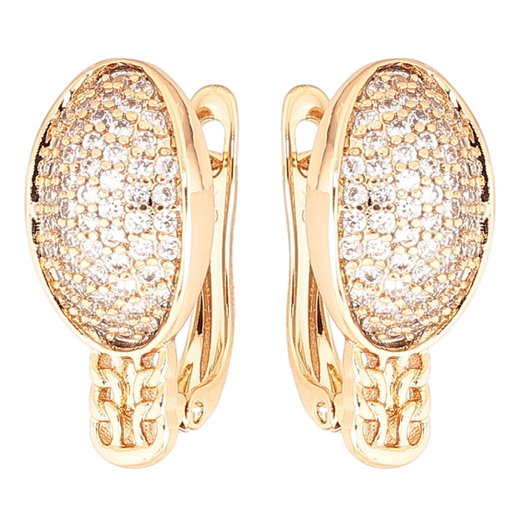 Серьги Xuping Позолота 18K английский замок Овалы с инкрустацией цирконием фото №17