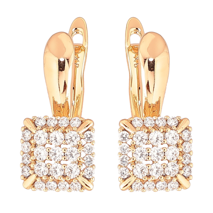 Серьги Xuping Позолота 18K английский замок Инкрустация цирконием фото №19