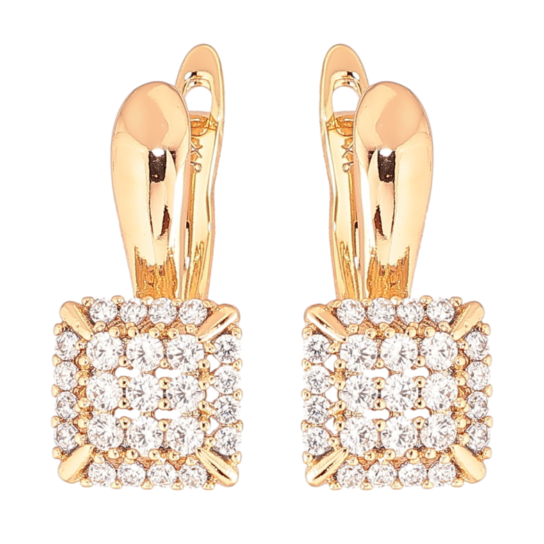 Сережки Xuping Позолота 18K англійський замок «Інкрустація цирконієм» фото №1