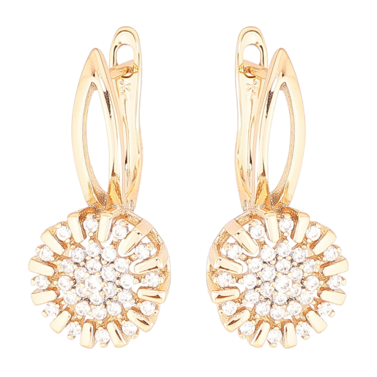 Серьги Xuping Позолота 18K английский замок Узор с инкрустацией цирконием фото №13