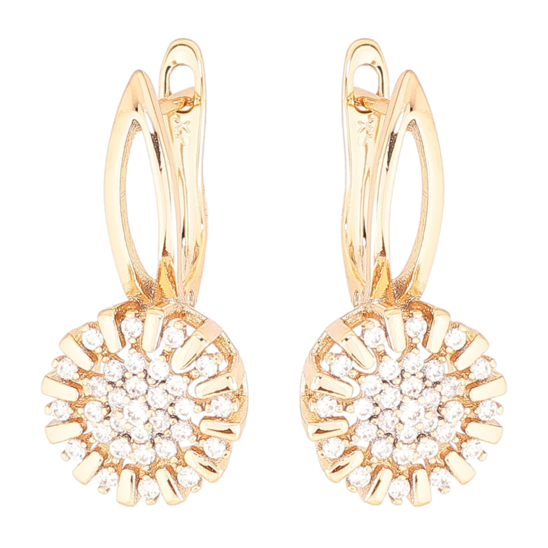 Серьги Xuping Позолота 18K английский замок Узор с инкрустацией цирконием фото №1