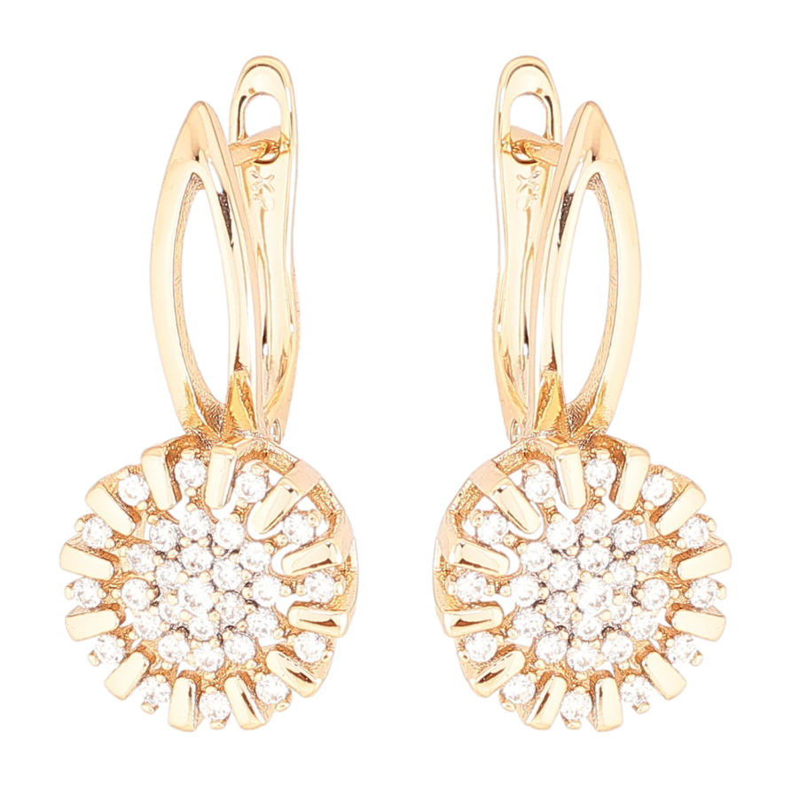 Серьги Xuping Позолота 18K английский замок Узор с инкрустацией цирконием фото №1