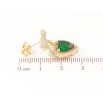 Сережки Xuping Позолота 14K пусети «Банти з сердечками, інкрустація цирконієм із зеленими фіанітами» фото №2