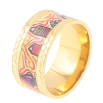 Кольцо Xuping TTM Stainless Steel Цвет 14К Цветной узор, шир. 10мм фото №2