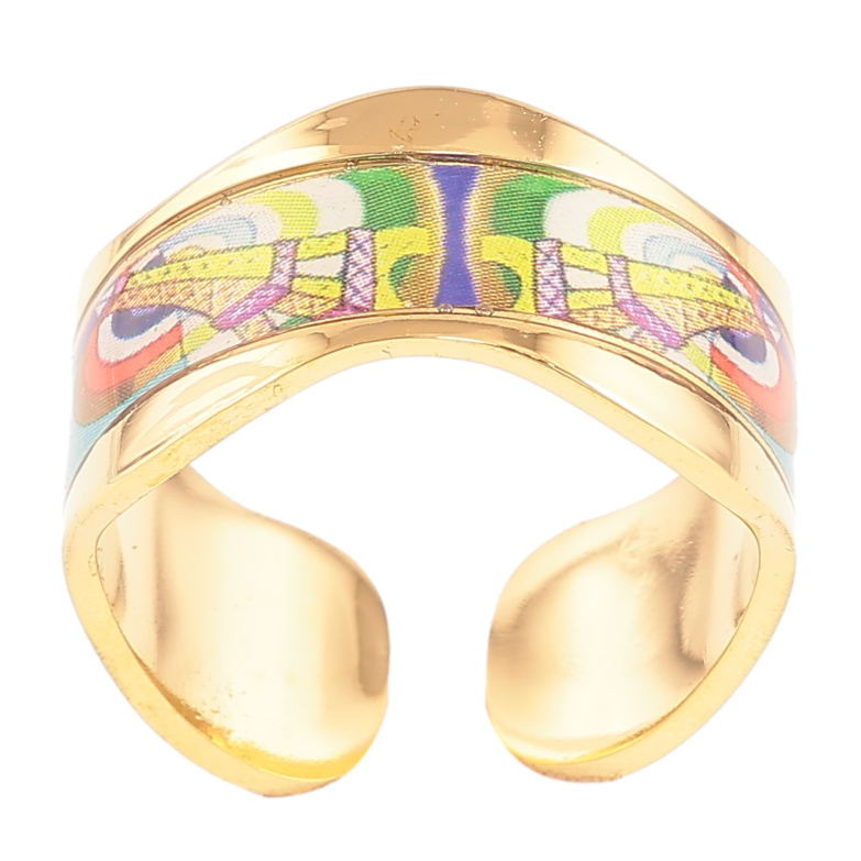 Кольцо Xuping TTM Stainless Steel Цвет 14К Цветной узор фото №1