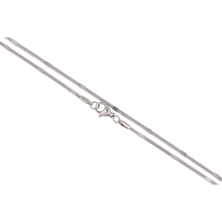 Ланцюжок Xuping ТТМ Stainless Steel колір Родій «Плетіння Снейк з прокаткою» довжина 50см х 2мм фото №3