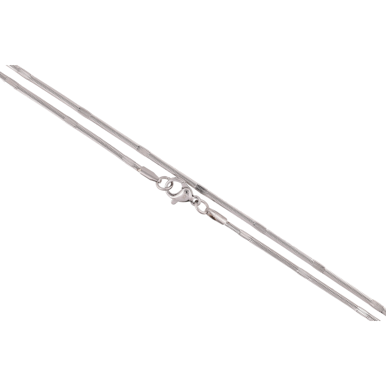 Цепочка Xuping ТТМ Stainless Steel цвет Родий Плетение Снейк с прокаткой длина 50см х 2мм фото №2 Цепочка Xuping ТТМ Stainless Steel цвет Родий Плетение Снейк с прокаткой длина 50см х 2мм фото №2